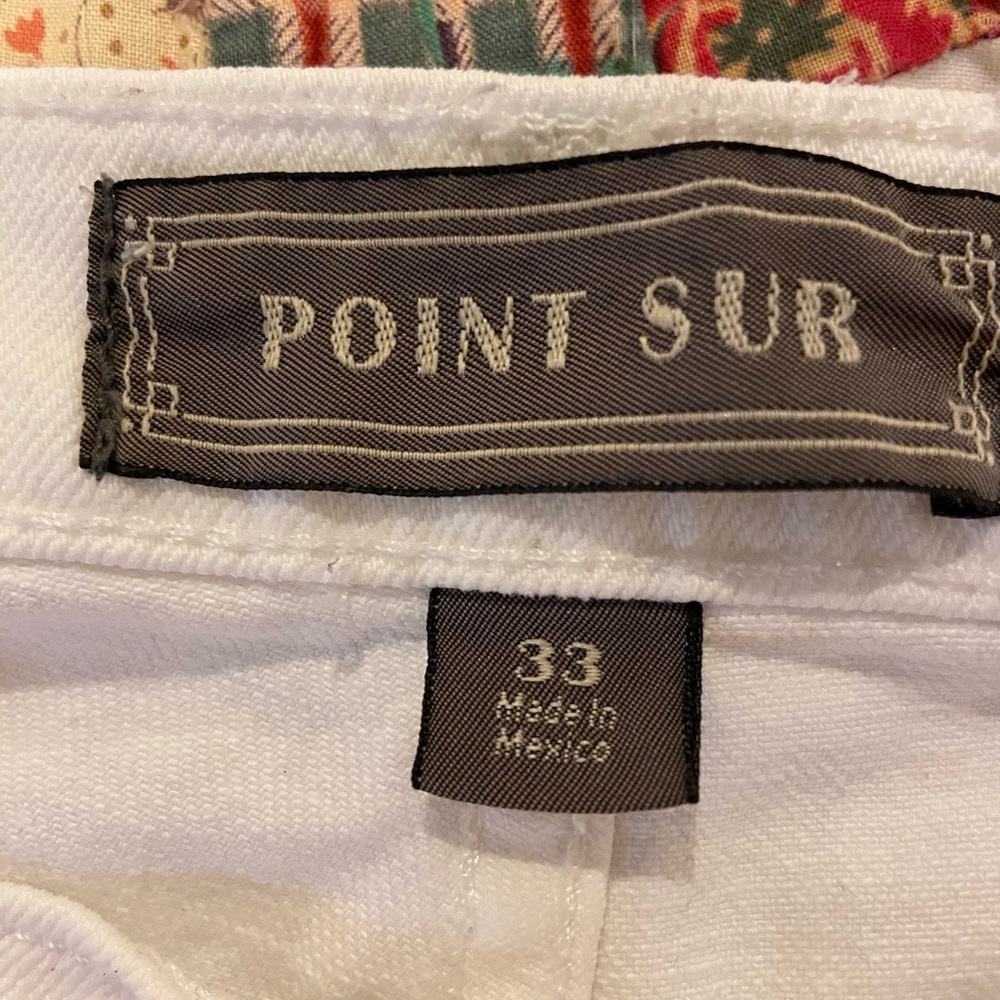 Point Sur white distressed jeans size 33
